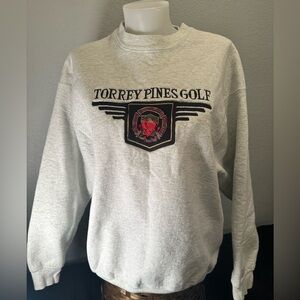 Vintage American Classic Torrey Pines Golf Sweatshirt La Jolly Made In USA Sz L